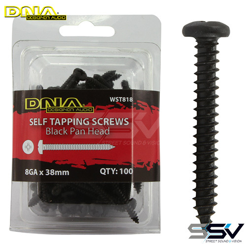 DNA WST818 38mm Self Tapper Screws 8G 100 Pk Black