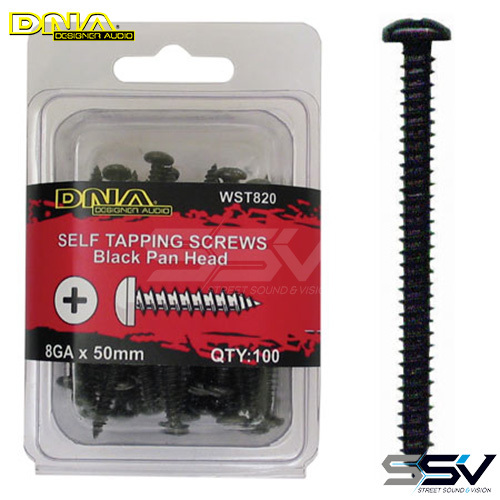 DNA WST820 50mm Self Tapper Screws 8G 100 Pk Black