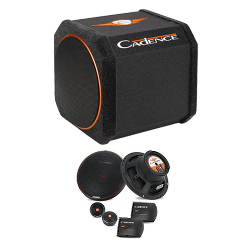 Cadence XLERATOR80SA 8” Active Sealed Subwoofer Box + 6.5” Component Speakers